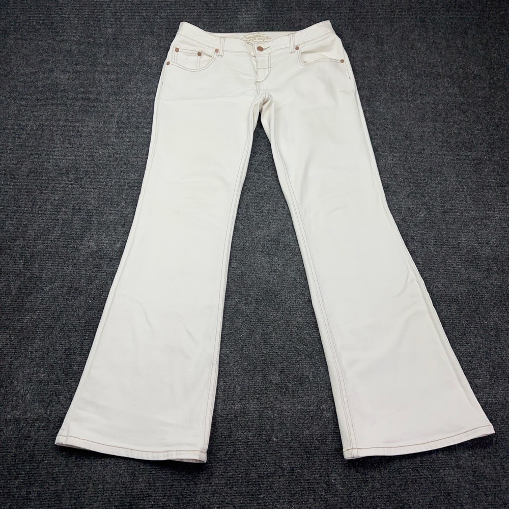 American Rag Cie Jet Setter Off-White Flare Jeans Low Rise Size 9 Regular